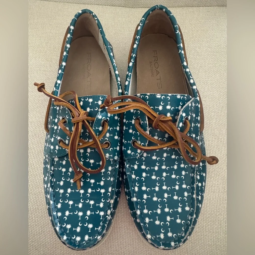 FROATS CHARLESTON BLUES BOAT SHOE Size 9